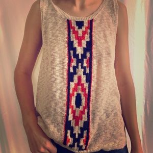 Aztec Print Knit Tank
